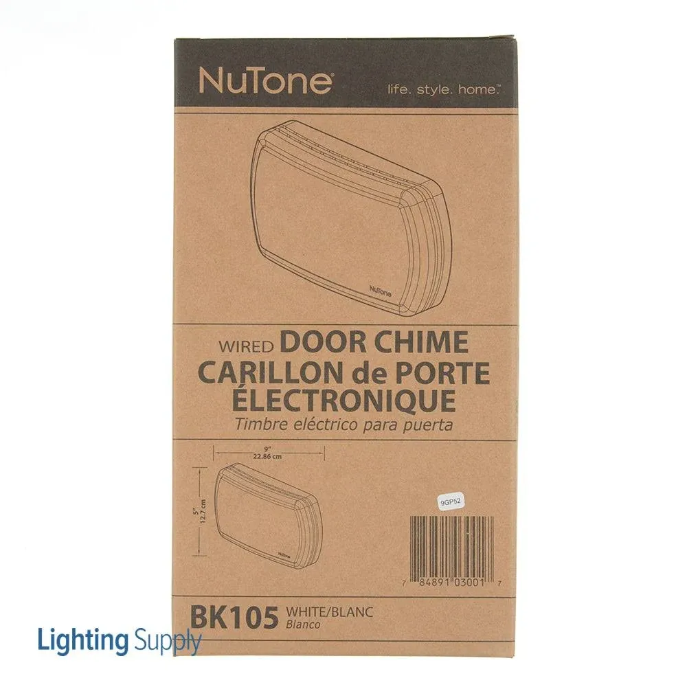 NuTone Wired Door Chime BK105 White