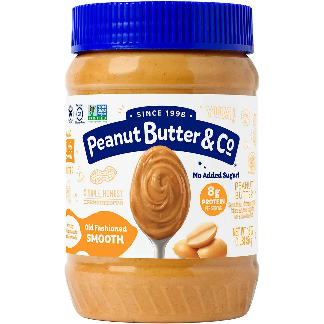 Peanut Butter &amp; Co, Simply Smooth, Peanut Butter Spread Vegan 16 oz - 2 Pack