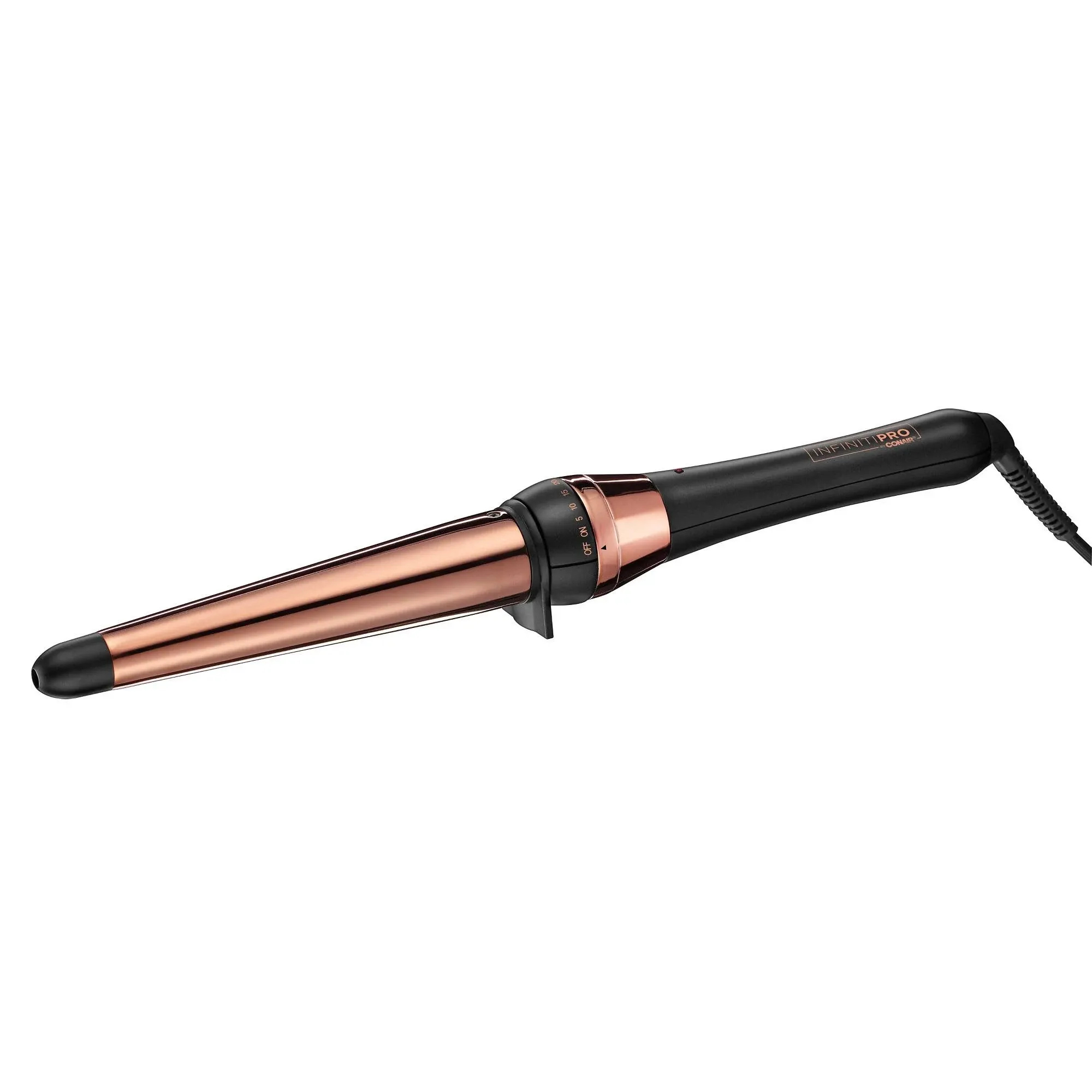 INFINITIPRO BY CONAIR Rose Gold Titanium 1 ¼-inch to ¾-inch Curling Wand, Tapered wand produces beachy waves