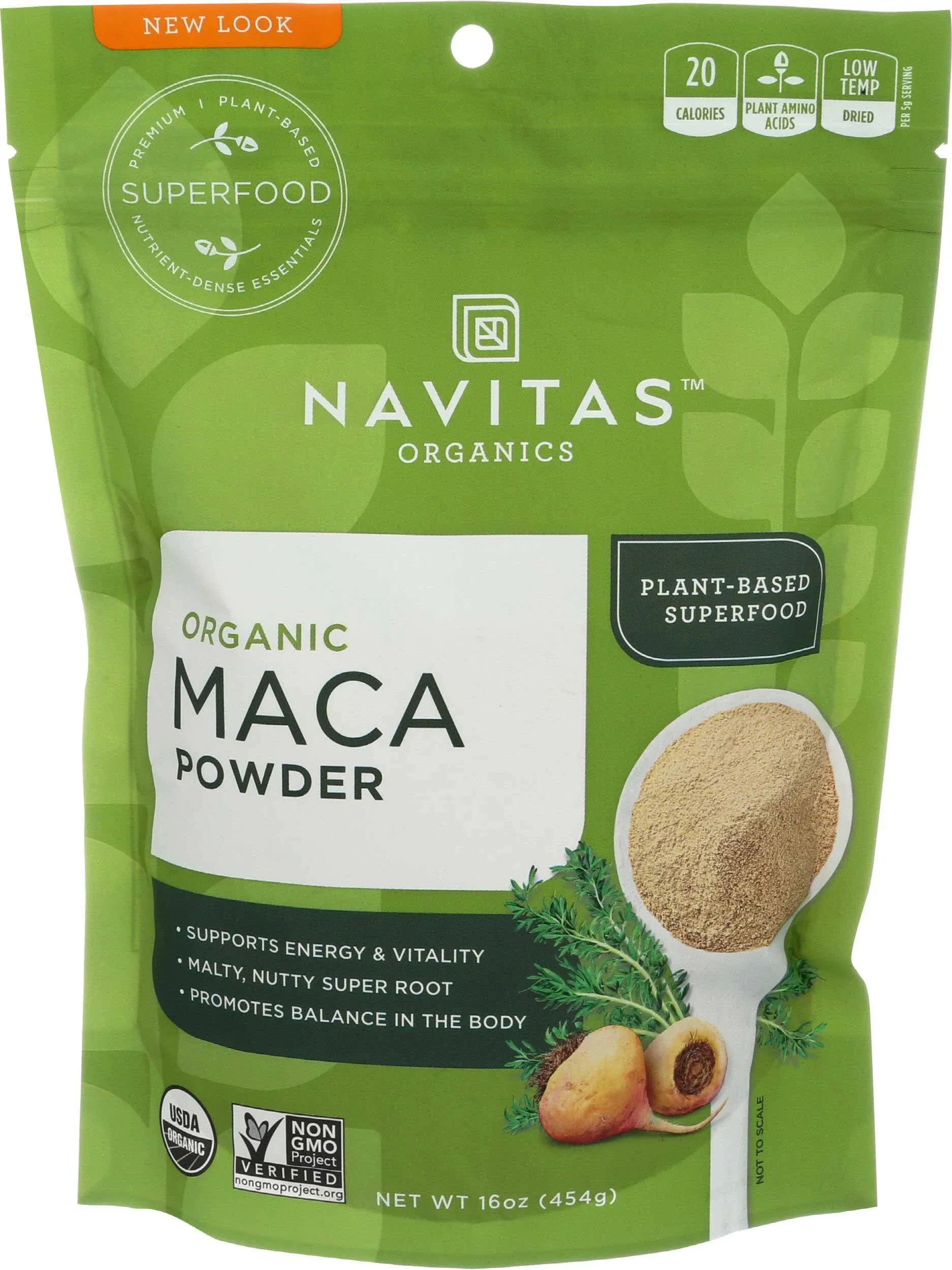 Navitas Organics Maca Powder, 16oz. (2-Pack), 181 Servings - Organic, Non-Gmo, Low Temp-Dried, Gluten-Free,Light Brown