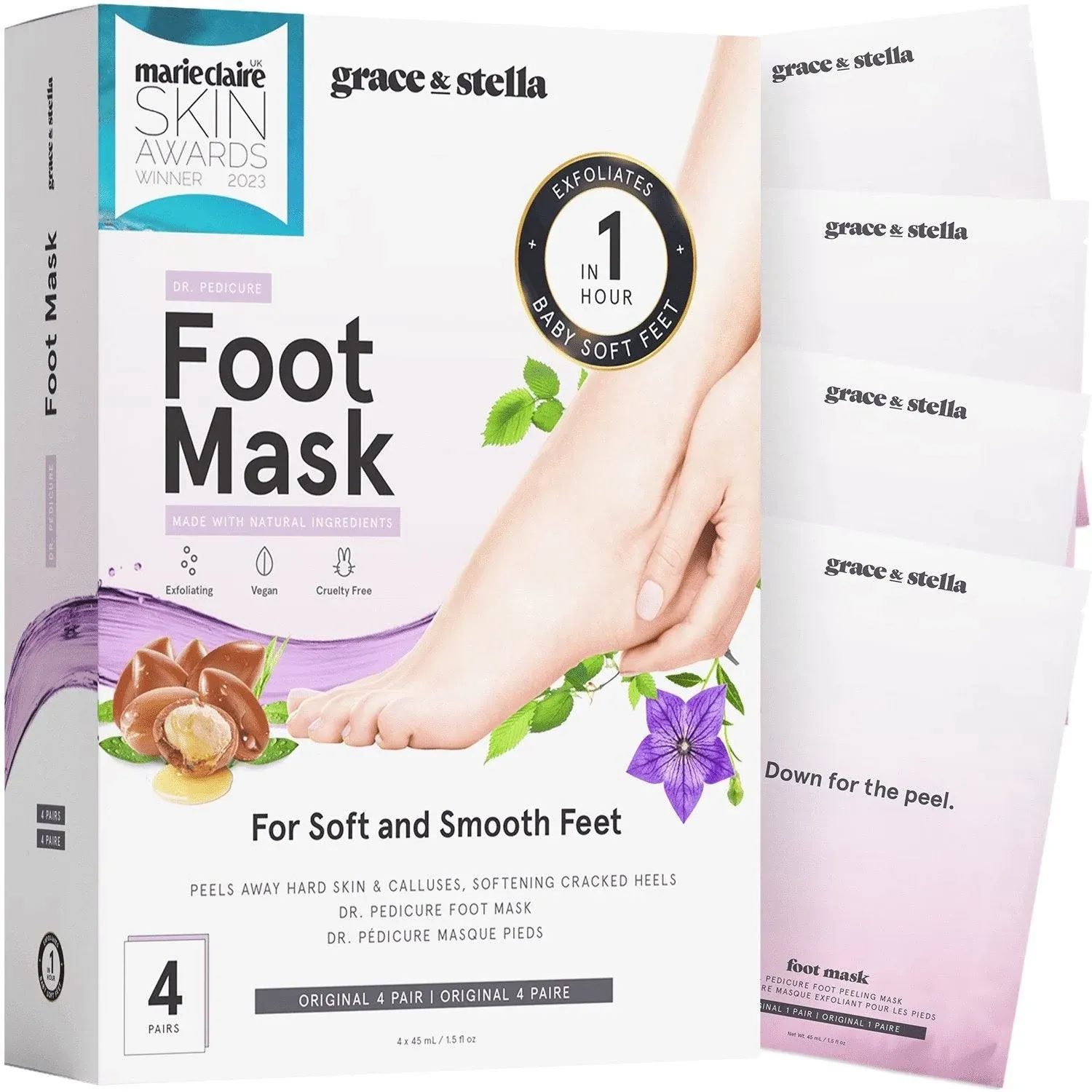 Award-Winning Foot Peeling Mask - Dr Pedicure Foot Peel Masks 4 Pairs