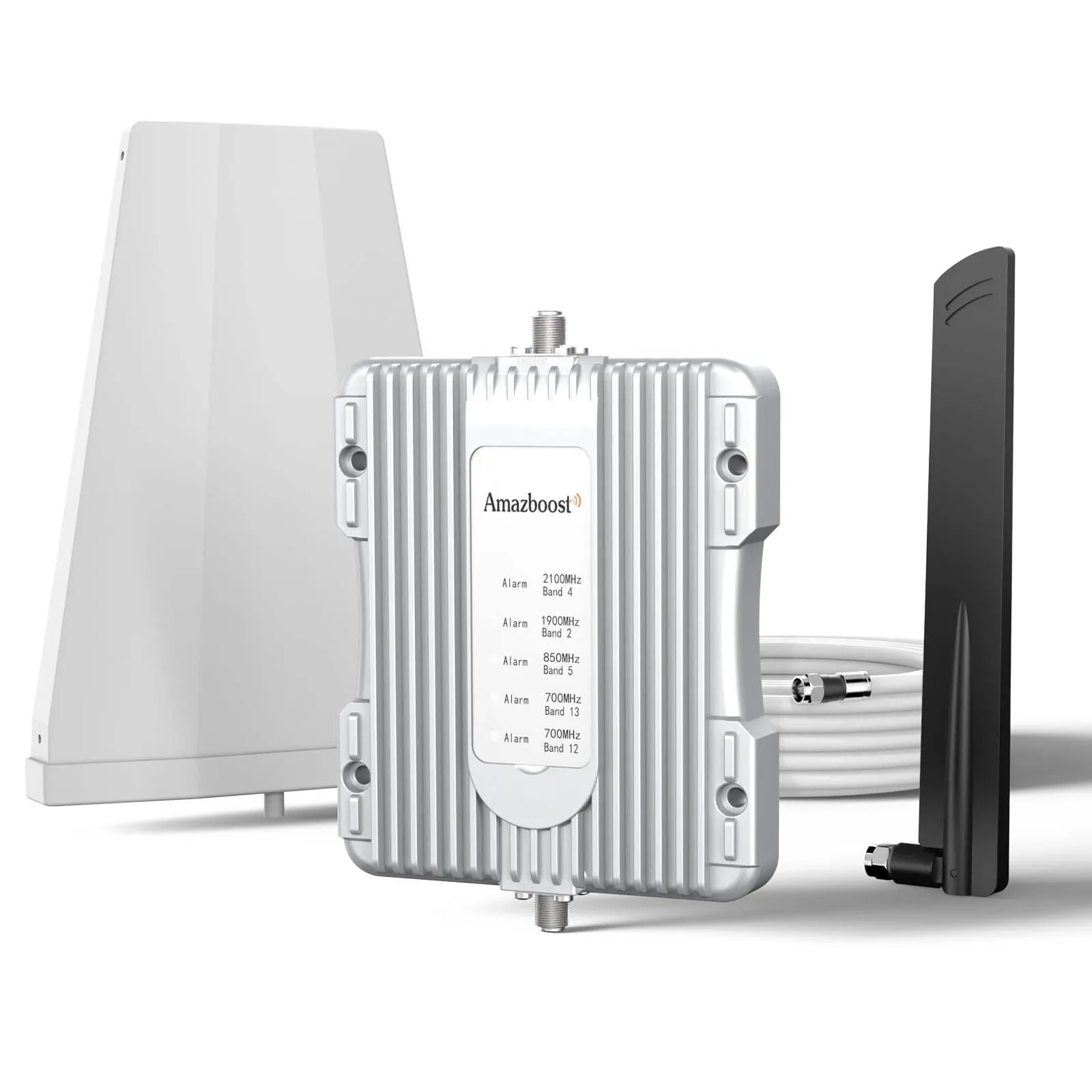 Amazboost Cell Phone Booster for Home -Up to 2,500 sq ft,Cell Phone Signal Booster Kit,All U.S. Carriers -Compatible with Verizon,AT&T, T-Mobile, Sprint & More-5G 4G 3G LTE FCC Approved