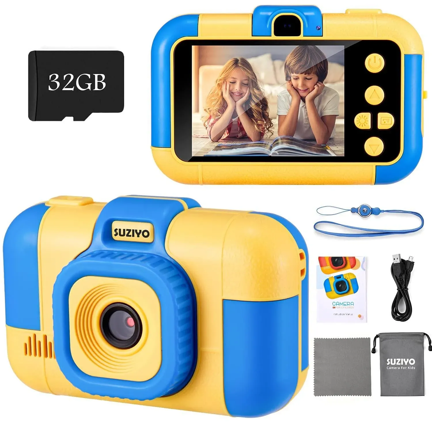 SUZIYO Kids Camera, Digital Video Camcorder Dual Lens 1080p 2.4 inch HD,Best ...