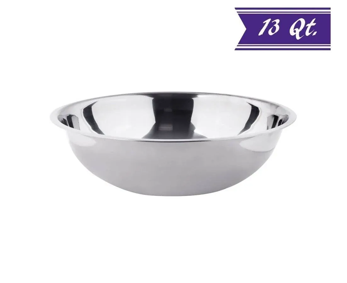 13 Quart Stainless Steel Mixing Bowl, Polished Mirror Finish Nesting Bowl