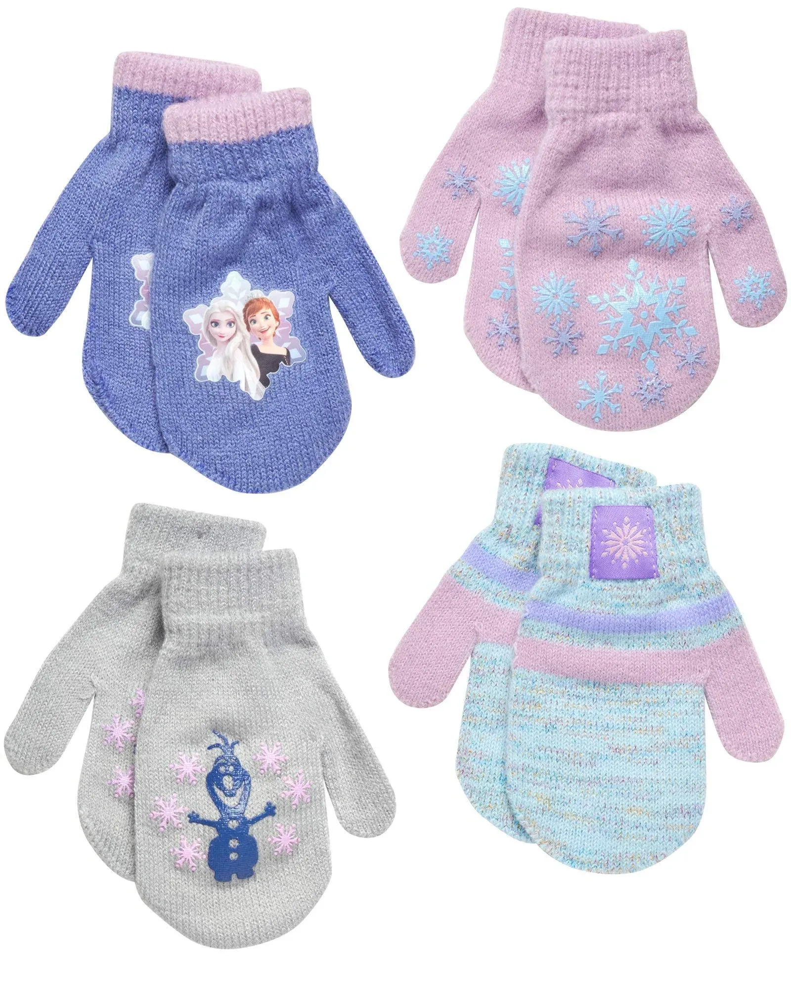 Disney Frozen Girls 4 Pack Gloves or Mittens (Toddler/Little Girls)