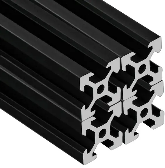 2020 V Aluminum Extrusion, 4PCS 100mm European Standard Anodized Extruded Aluminum Profile Extrusion Linear Rail for 3D Printer and CNC Machine DIY Projects- Black