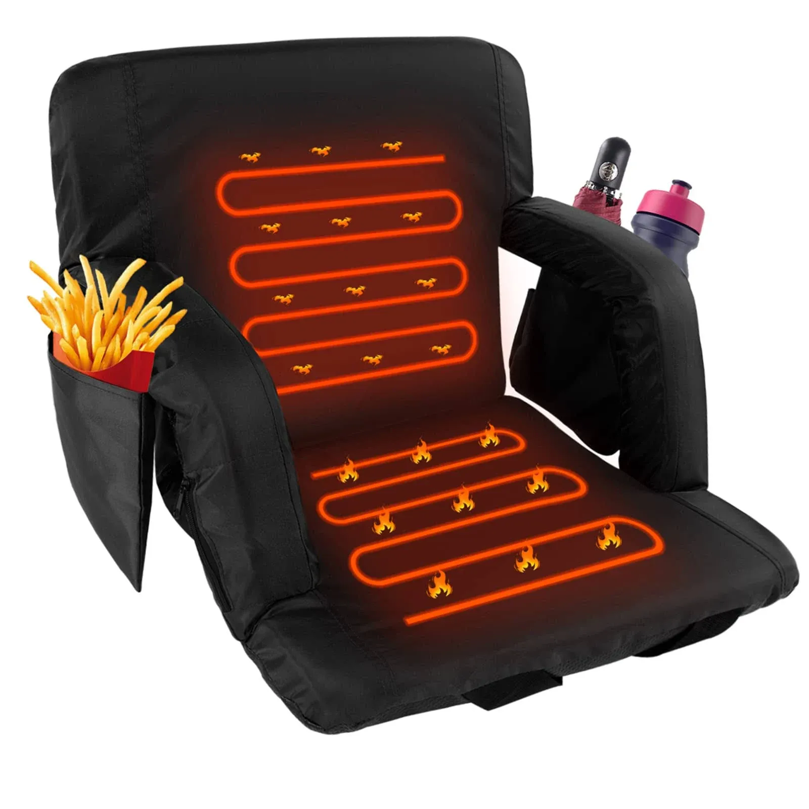 Lilypelle Heated Stadium SEATS for Bleachers with Back Support, Arm Support ...