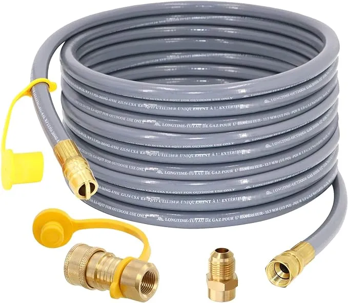 36 Feet 1/2-Inch Natural Gas Hose with Quick Connect Fitting for BBQ, Grill, Pizza Oven, Patio Heater and More NG Appliance, Propane to Natural Gas Conversion Kit - CSA Certified