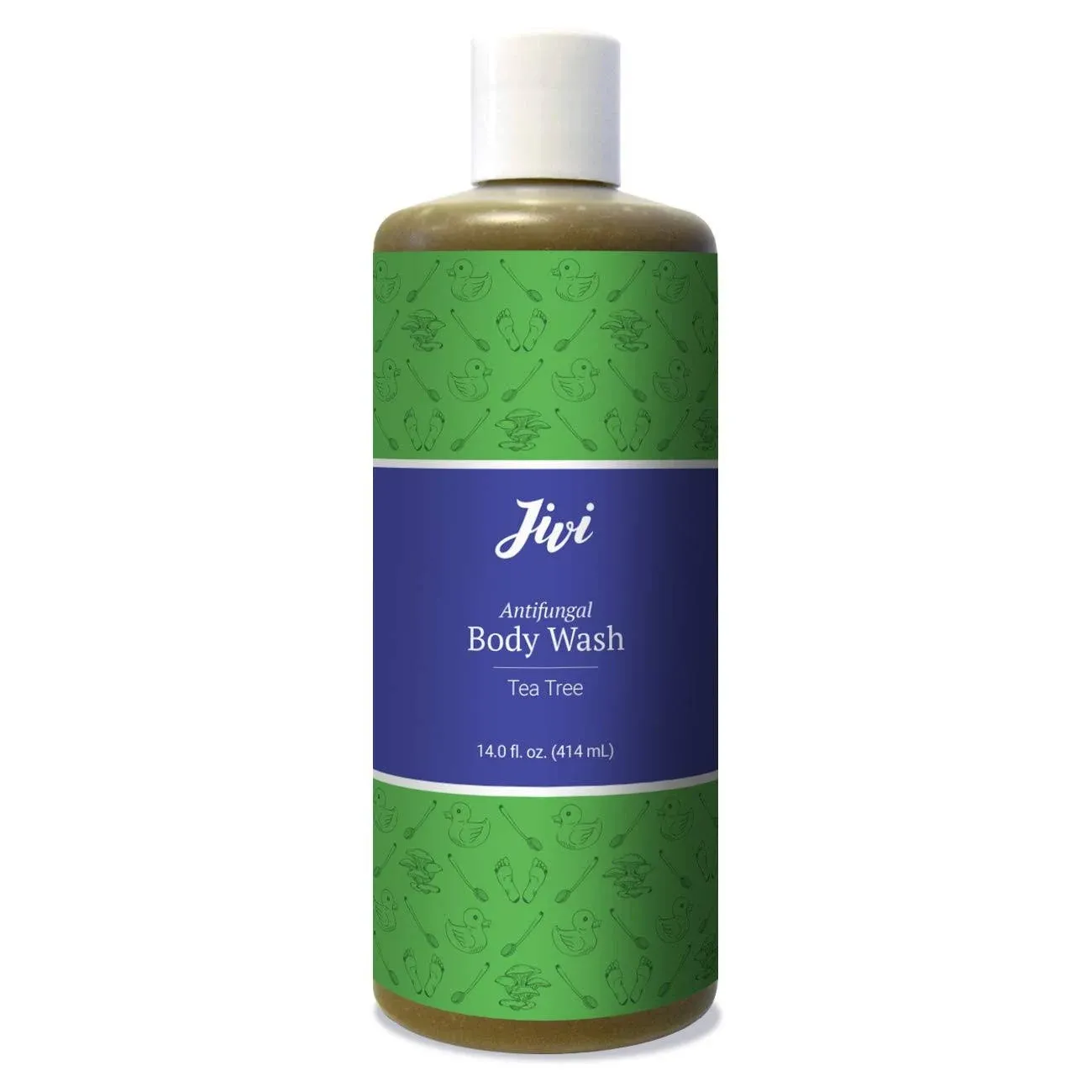 Jivi Antifungal Body Wash, Treats Athlete’s Foot, Toenail Fungus, Ringworm, Jock Itch, & More, Tea Tree, 12 Fl Oz, green