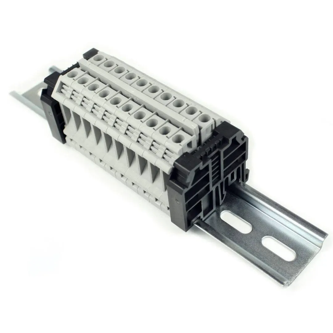 ASI 10-Gang Terminal Block Assembly, 24-8 AWG, 50 Amp, 300-Volt, UL