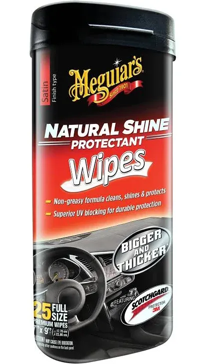 Meguiars G4100 Natural Shine Protectant Wipes