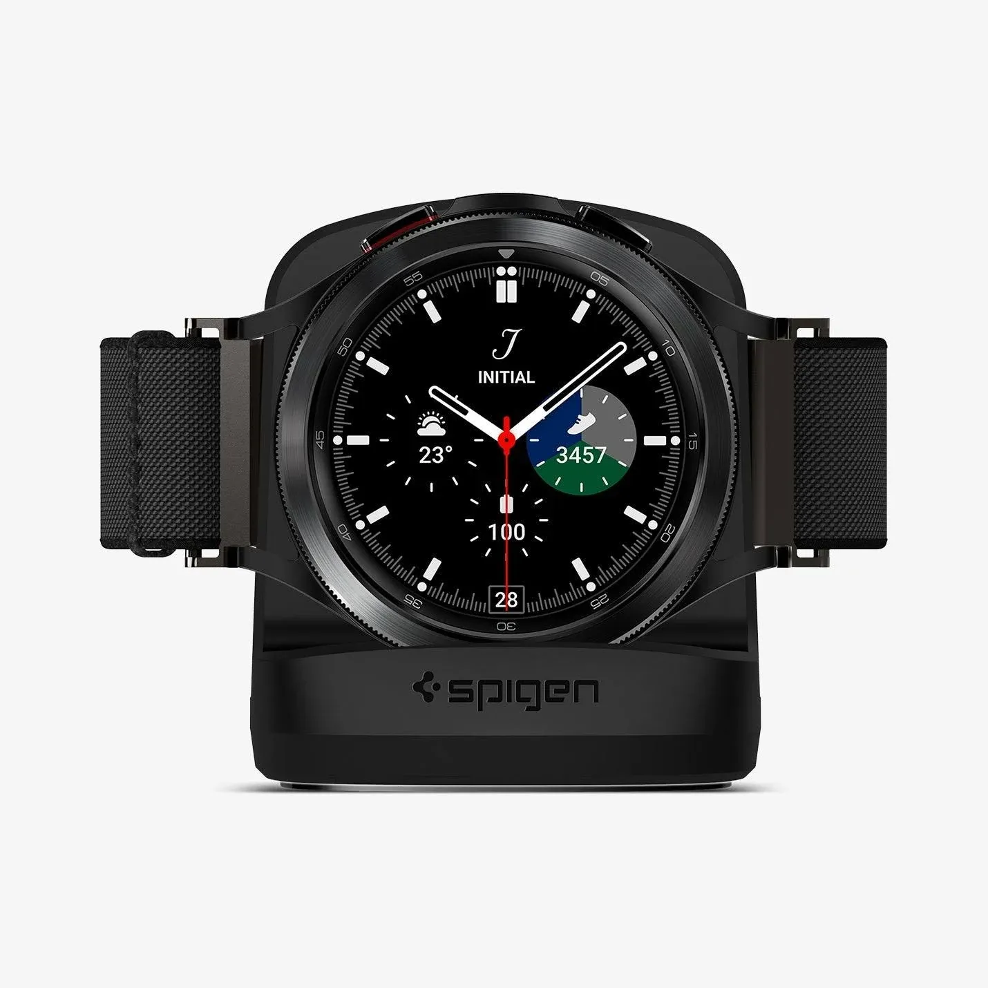 Spigen S352 Designed for Galaxy Watch FE Stand/Galaxy Watch 4 Stand/Galaxy Watch 4 Classic Stand/Galaxy Watch 3 Stand/Galaxy Watch Active Stand - Black