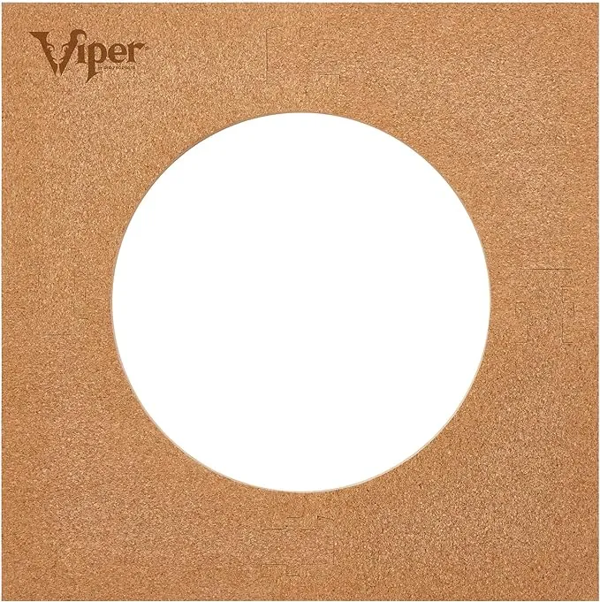 Viper Defender II Cork-Lined Dartboard Surround Reversable Wall Protector, Fits 17.75" and 18" Bristle Dartboards, Compression-Fit Tool-Free Easy Mounting, Tan, Square, 28.25" L x 28.25" W x 1" Thick