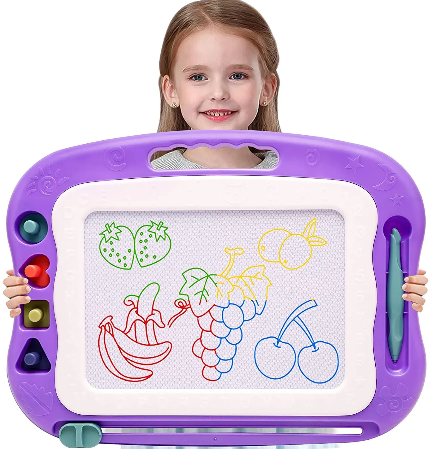 Wellchild Magnetic Drawing Board,Toddler Toys for Girls Boys 3 4 5 6 7 Year Old Gifts,Magnetic Doodle Board for Kids,Large Etch Magnet Sketch Doodle Pad Christmas Easter Valentines Day Gifts for Kids