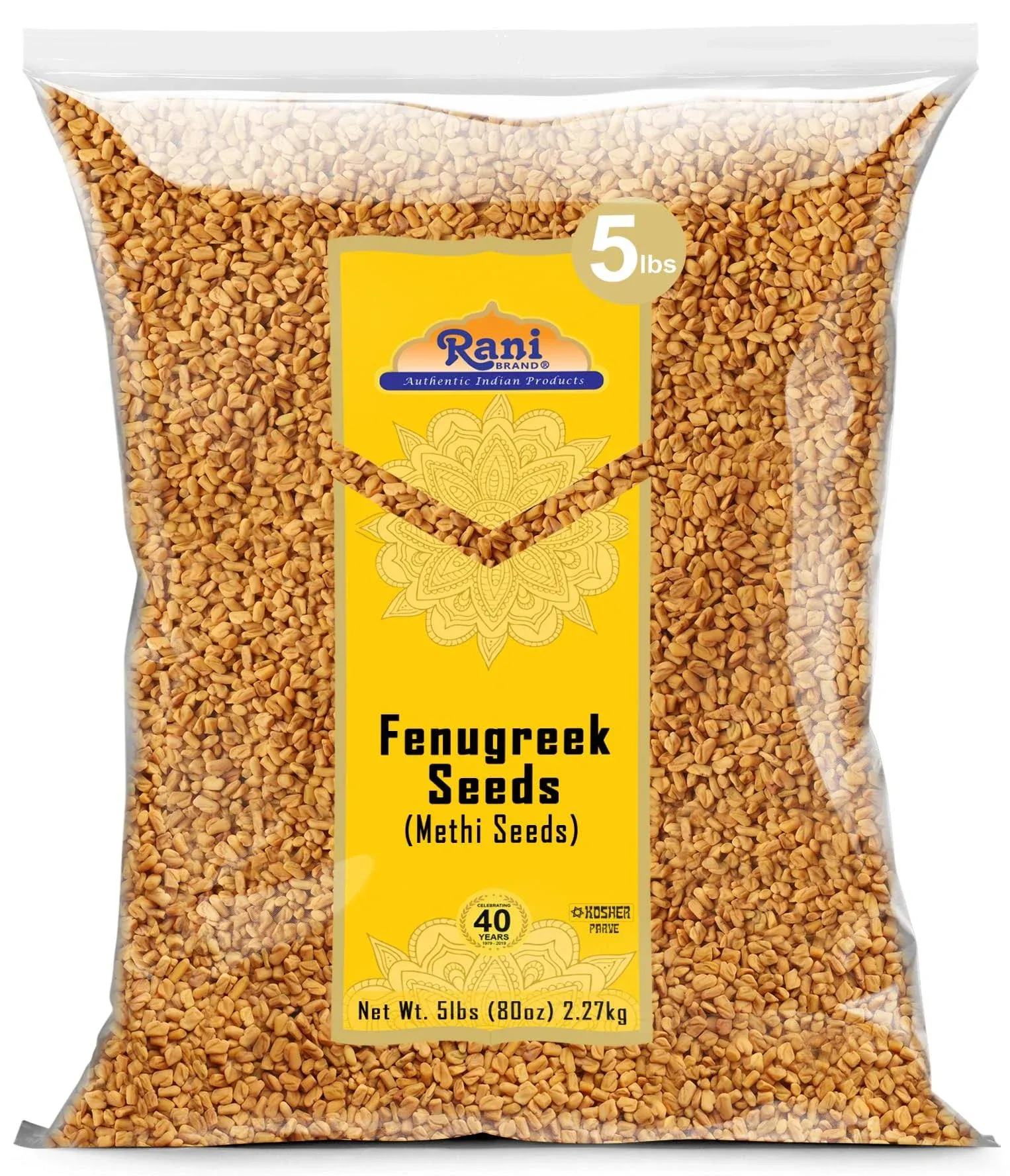 Rani Fenugreek (Methi) Seeds Whole, 80oz (5lbs) 2.27kg, Bulk, Trigonella Foenum Graecum ~ All Natural | Vegan | Gluten Friendly | Non-GMO | Indian