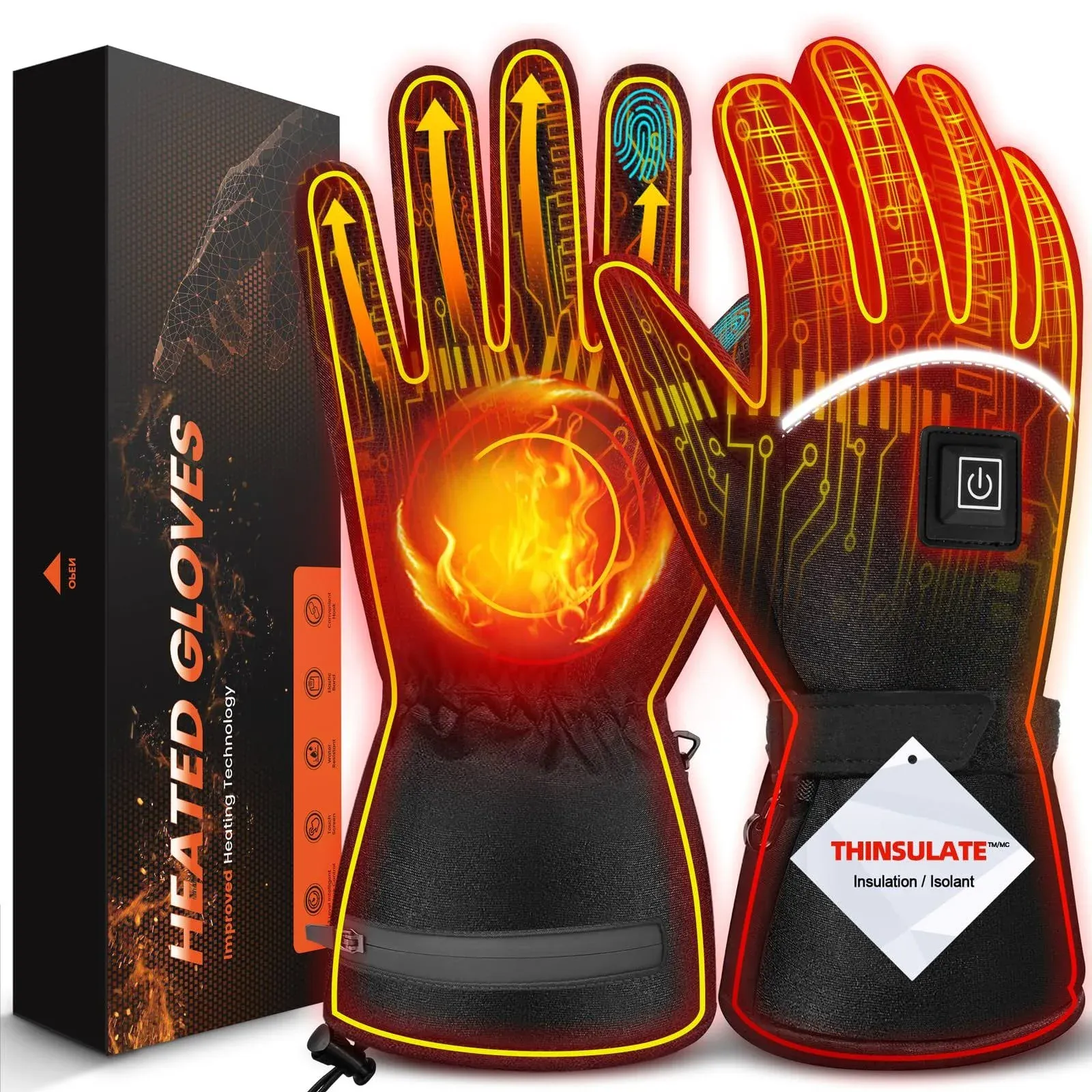 Heated Gloves for Men Women, Rechargeable Electric Heated Glove, Waterproof S...