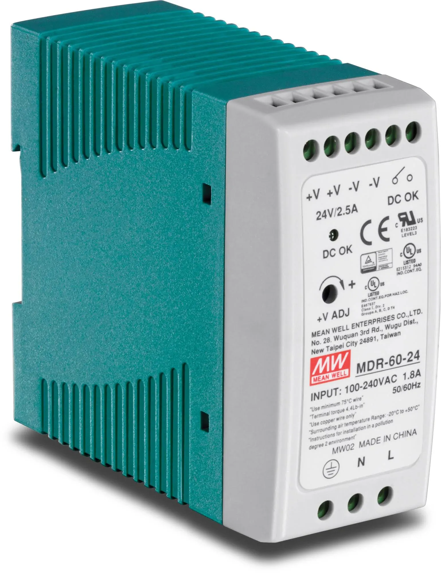 TRENDnet Ti-m6024 60 W Single Output Industrial DIN-Rail Power Supply