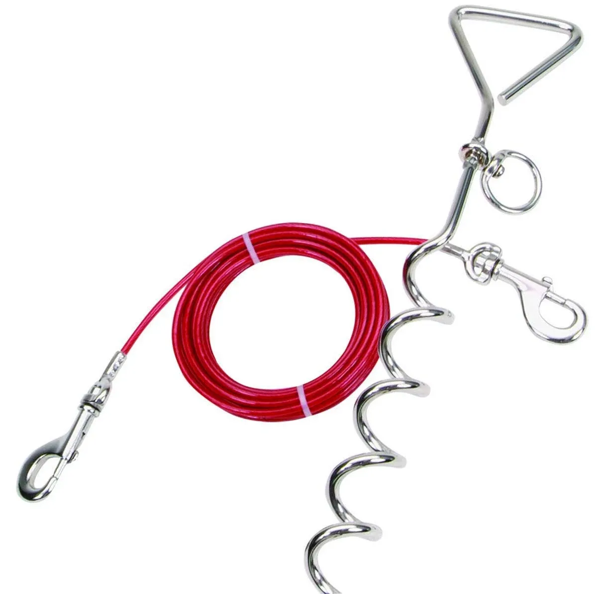 Katzco Chrome Dog Stake - Heavy-Duty Tie-Out - For Dogs (Dog Stake)  | eBay