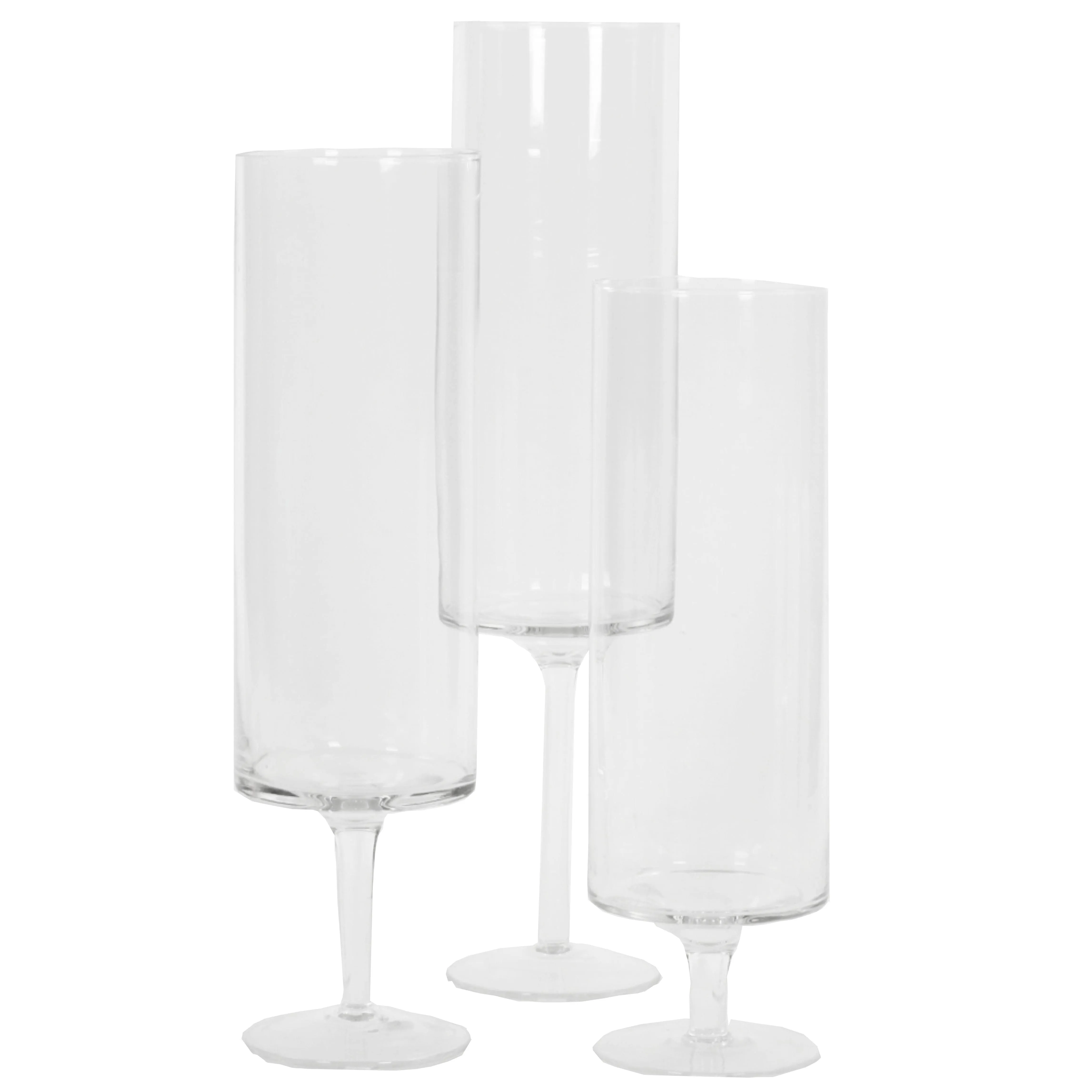 Set of 3 Pillar Candle Hurricane Pedestal Holders