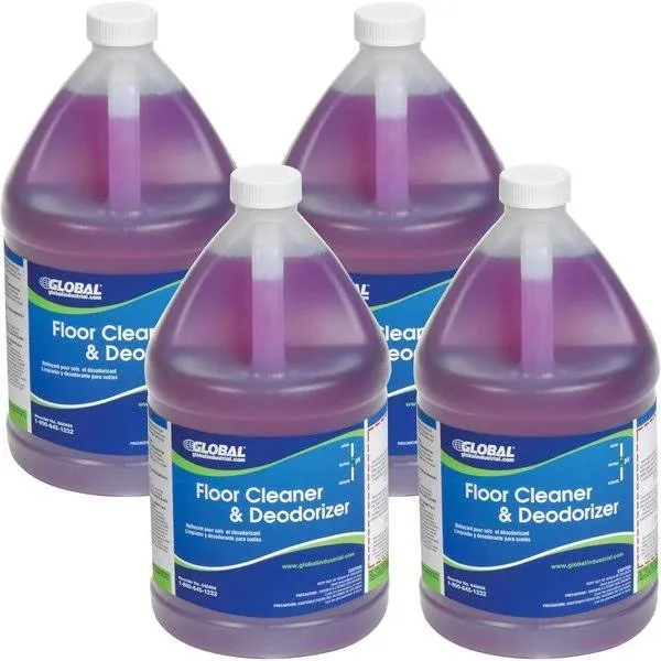 Global Industrial Floor Cleaner & Deodorizer - Case of Four 1 Gallon Bottles