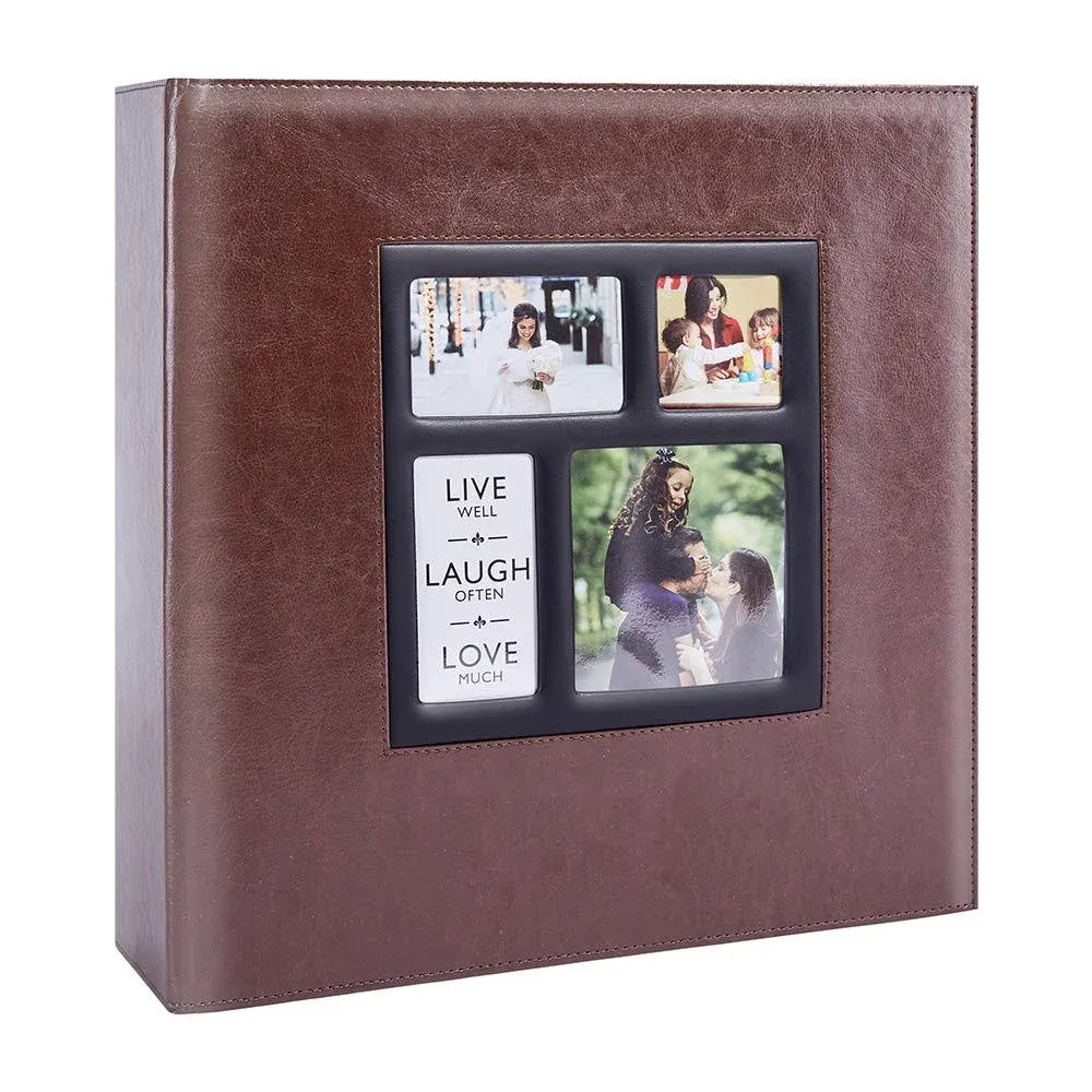 Artmag Photo Picutre Album 4x6 1000 Photos, Extra Large Capacity Leather Cover Wedding Family Photo Albums Holds 1000 Horizontal and Vertical 4x6 Photos with Black Pages (Brown)