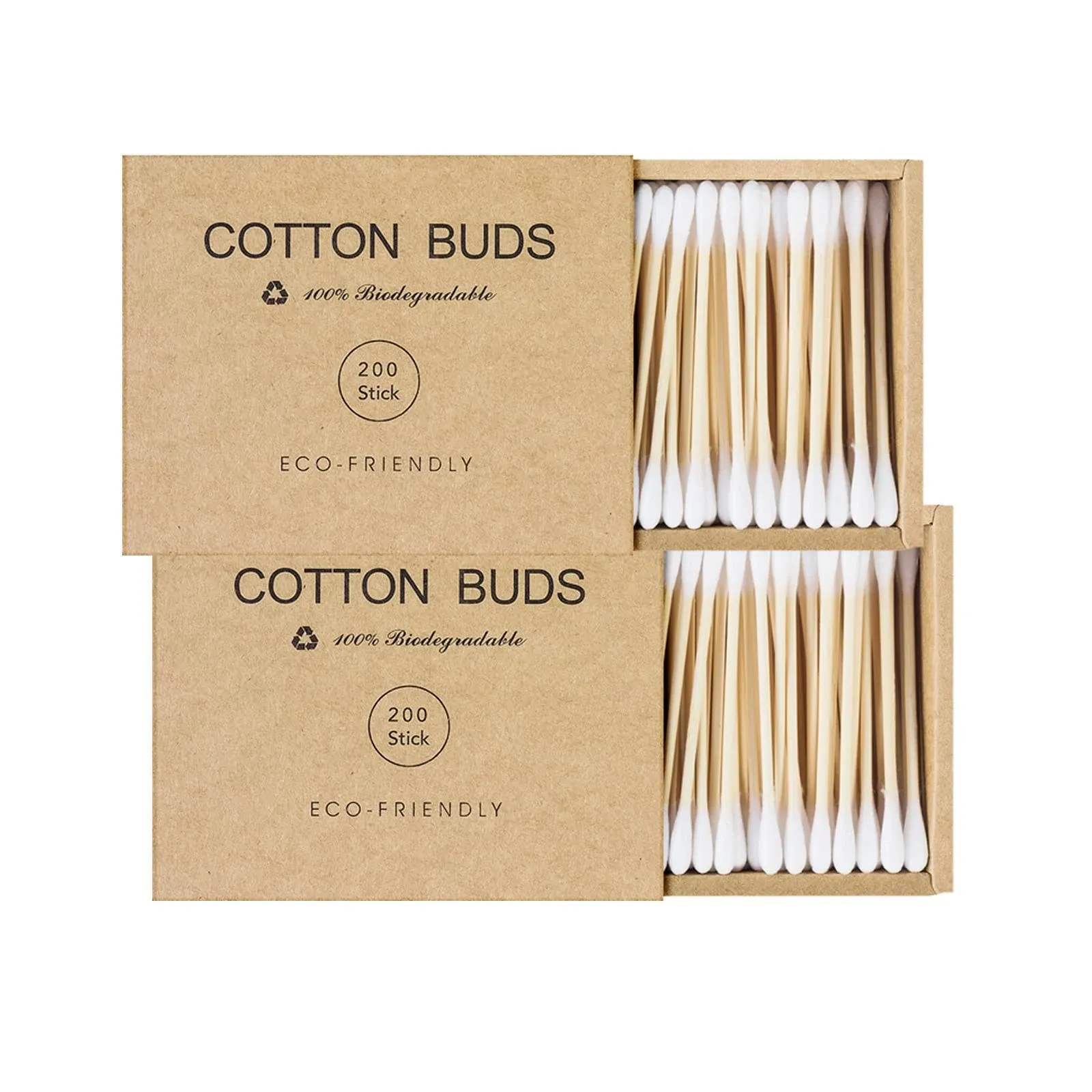 Bamboo Qtips Cotton Swabs With Wooden Sticks Q Tips For Ears Swabs 400 Count Bamboo Cotton Buds