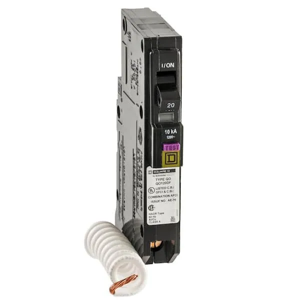 Square D QO 20-amp 1-Pole Dual Function Afci/Gfci Circuit Breaker