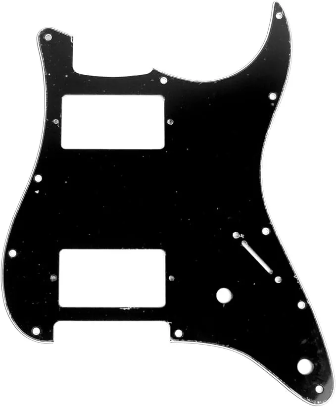 Custom Strat style HH Layout Guitar Pickguard 2-control,3ply Black