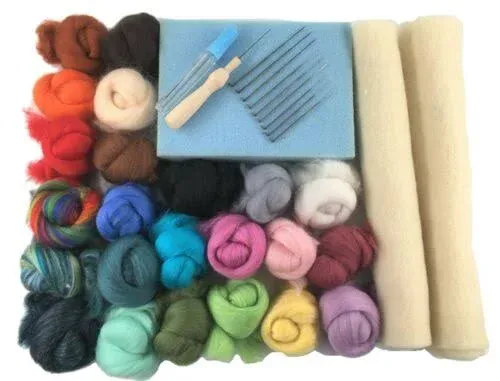 IMZAY Needle Felting Kit, 149 Pieces Needle Felting Tools for Beginner, 72 Colors Wool Roving Set, Wool Felting Kit with Wool Felt Tools and Foam Mat, Felting Kits for Beginners Adult