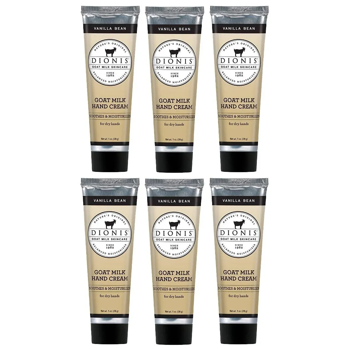 Dionis - Goat Milk Skincare Vanilla Bean Scented Hand Cream (1 oz) - Set of 6 ...