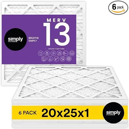 Simply Filters 14x18x1 MERV 13, MPR 1500 Air Filter (6 Pack) - Actual Size: 13.75"x17.75"x0.75" HVAC, AC Furnace Filter