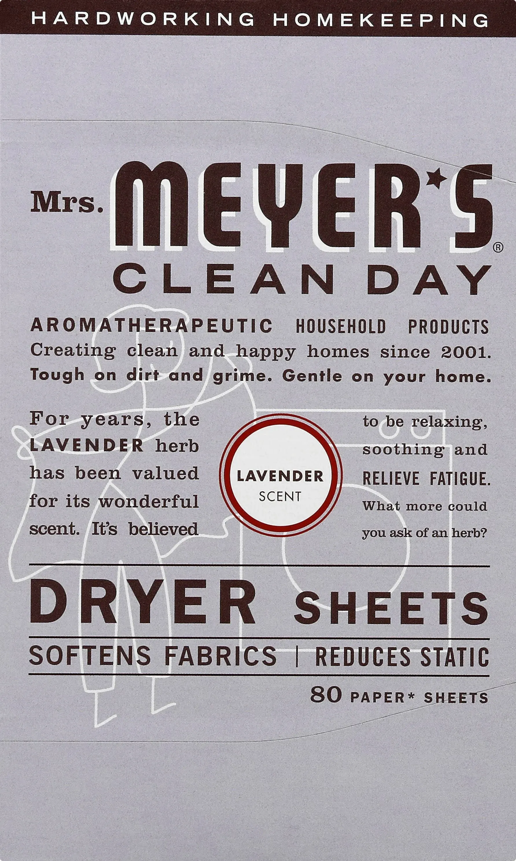 Mrs. Meyer's Clean Day Dryer Sheets, Lavender, 80 ct