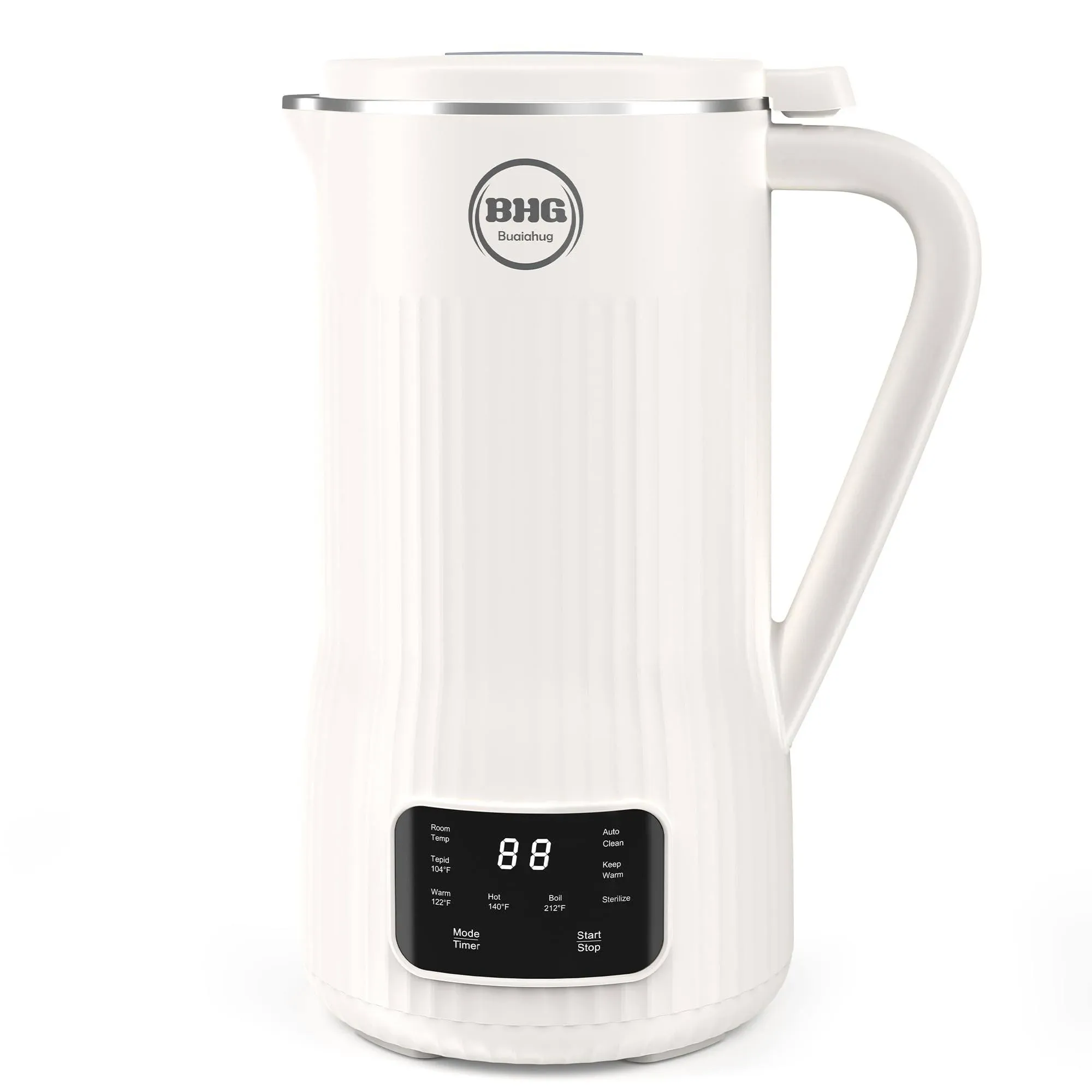 20oz Nut Milk Maker Machine - Multi-Functional Automatic Almond with 10 Blades, Plant-Based, Oat, Soy, and Dairy Free Beverages 12 Hours Timer/Auto-clean/Room Temp/Keep Warm/Boil, White