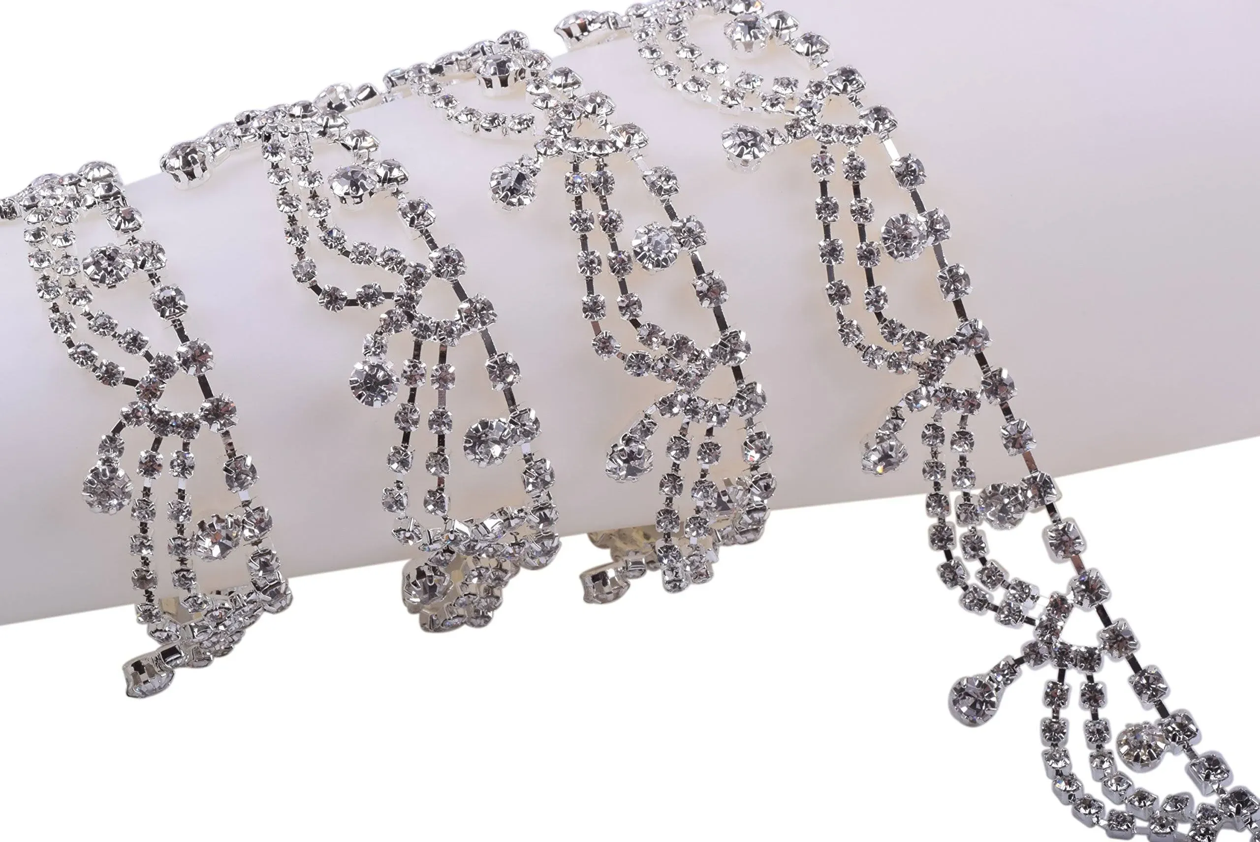 1 Yard Crystal Rhinestone Chain Trim Sewing Trim for Wedding DecorationSewi<wbr/>ng...