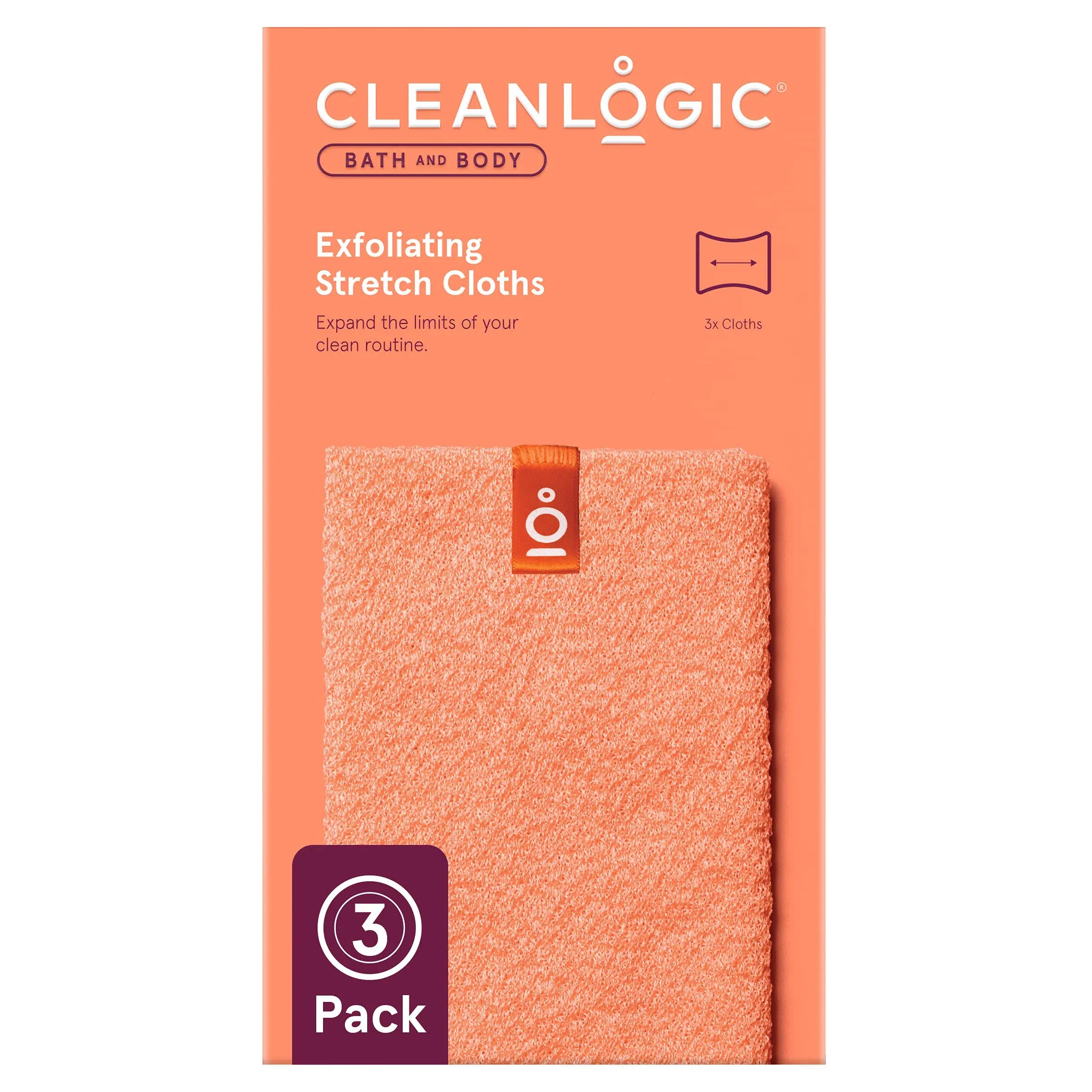 Body Exfoliating Cloth - Stretchy Washcloth for Smooth and Soft Skin - 3 Count