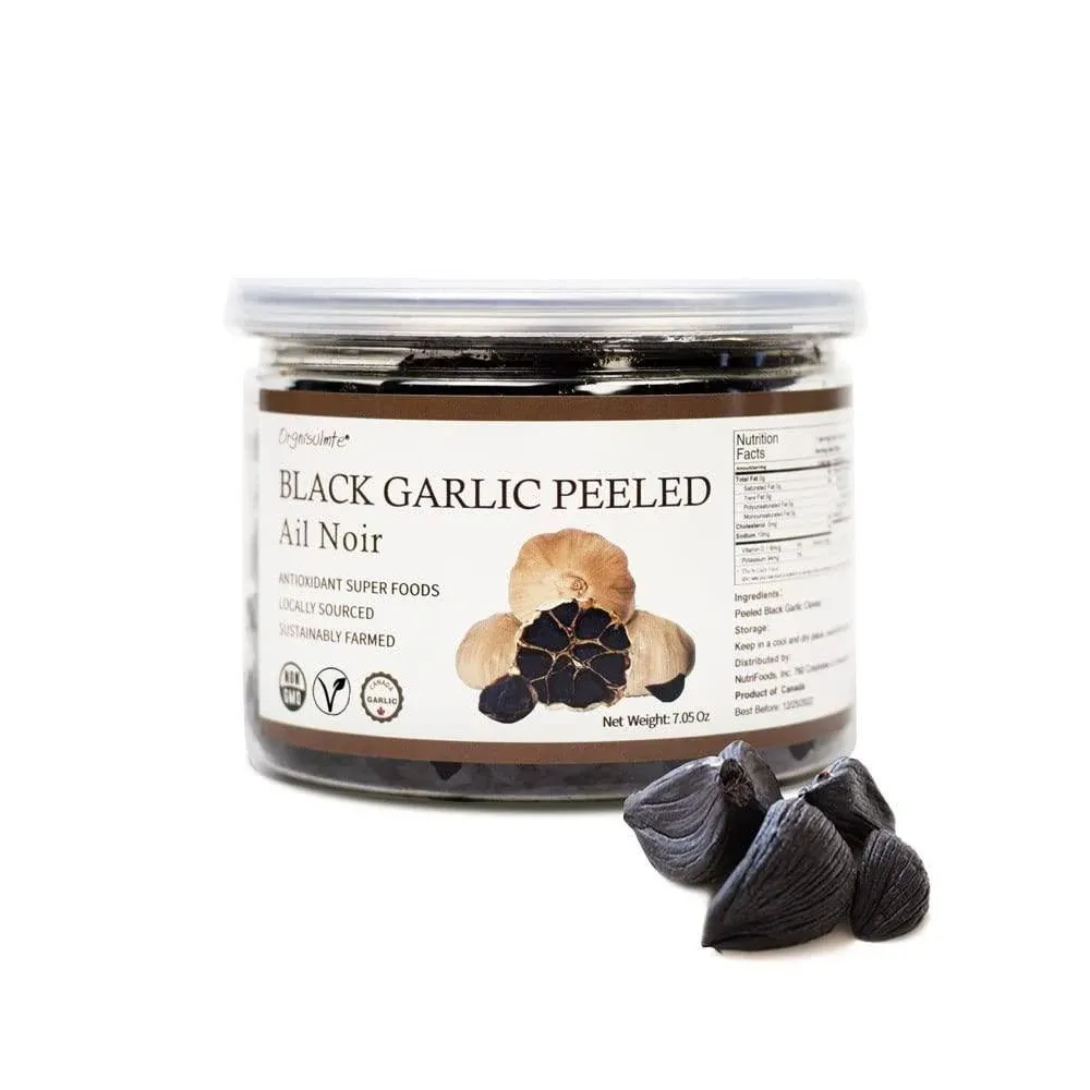 Orgnisulmte Canada Peeled Black Garlic Fermented for 90 Days Peeled Multiple Clo