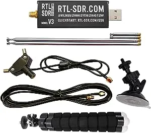 RTL-SDR Blog V4 R828D RTL2832U 1PPM TCXO HF Bias Tee SMA Software Defined Radio with Dipole Antenna Kit