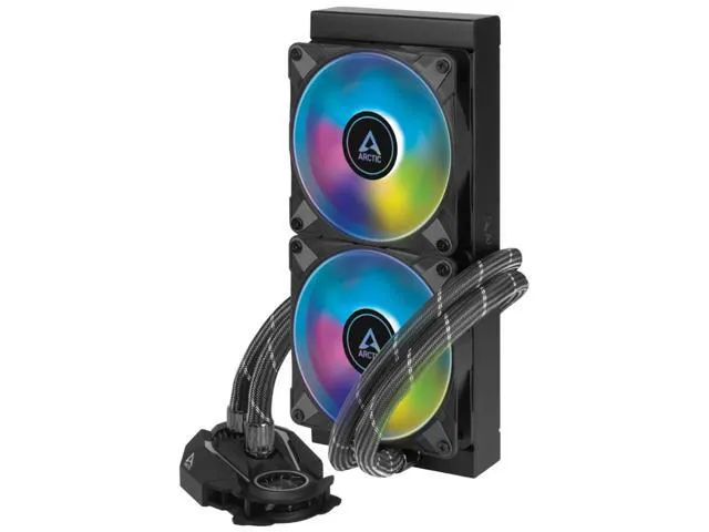 ARCTIC ACFRE00093A Liquid Freezer II 240 A-RGB - Multi-Compatible All-in-one CPU AIO Water Cooler with A-RGB, Compatible with Intel & AMD, efficient PWM-Controlled Pump, Fan Speed: 200-1800 RPM -Black