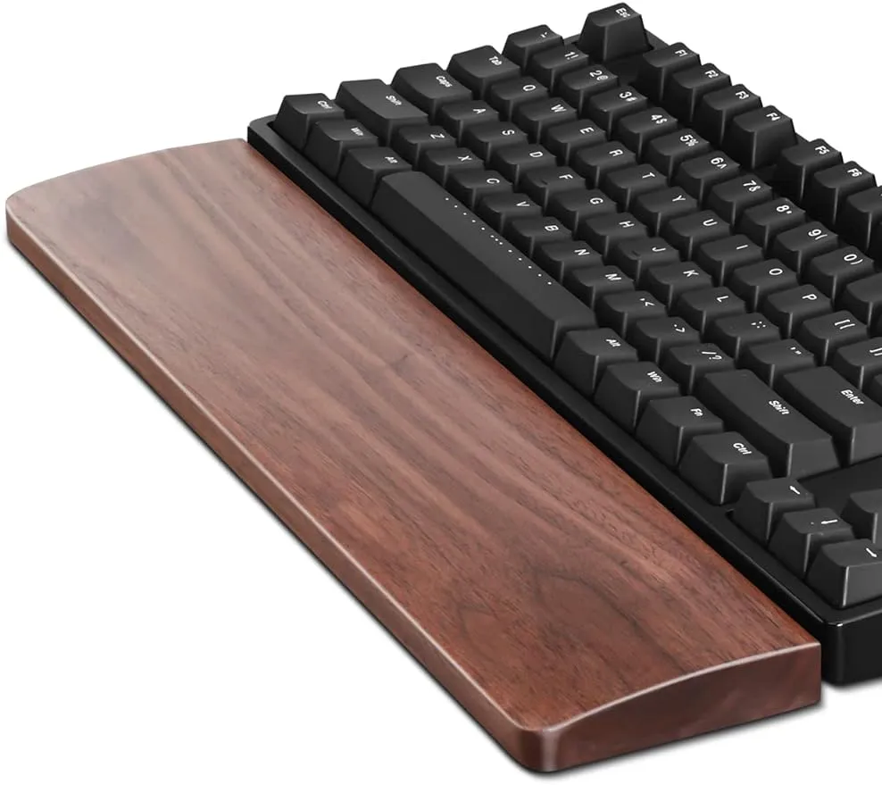 Meatanty Wooden Keyboard Wrist RestErgonomic TKL Gaming Walnut Mechanical Key...