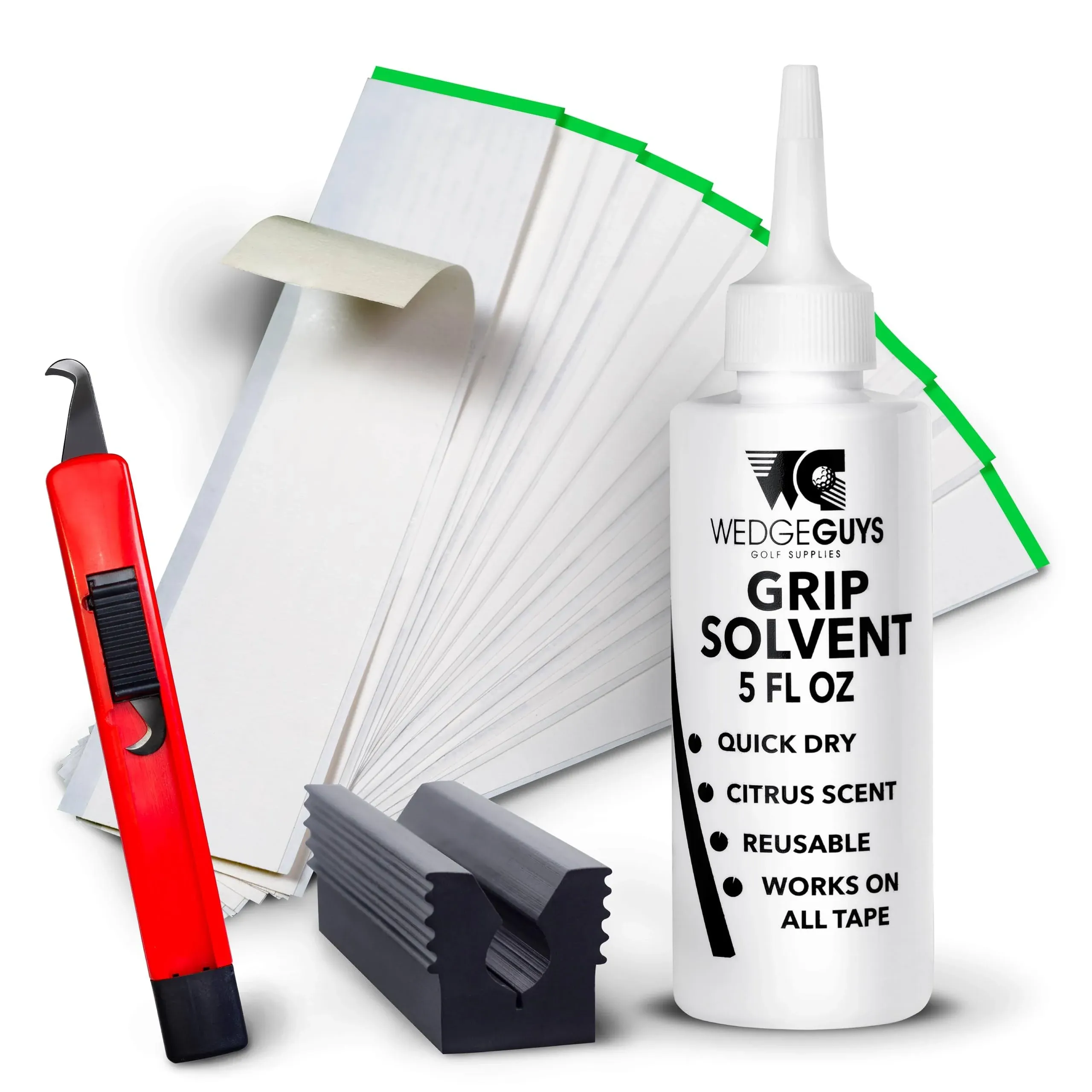 Wedge Guys Golf Grip Kits for Regripping Clubs Professional Quality Options Include Hook Blade, 15 or 30 Tape Strips,