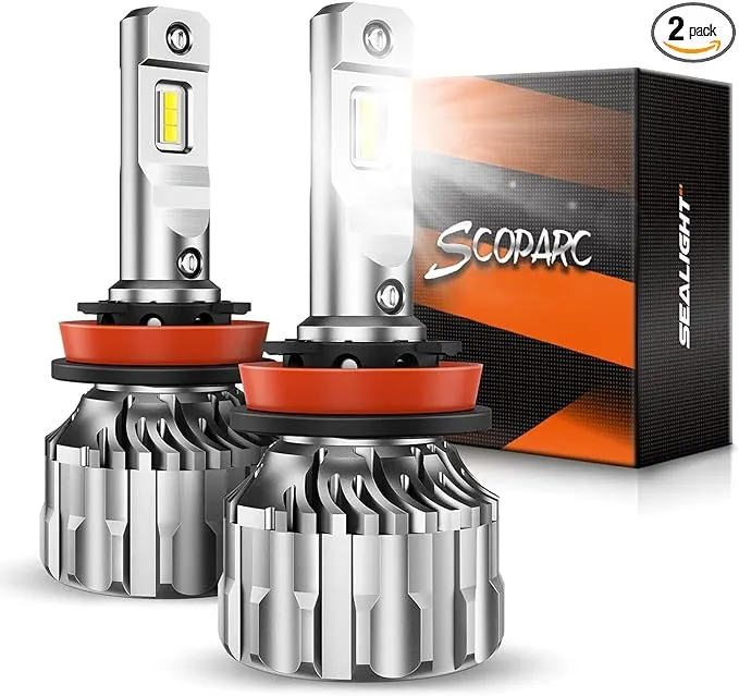 H11/H8/H9/H16 Bulbs or Fog, 28000LM Super Bright H11 Bulbs, 6500K Cool White H11