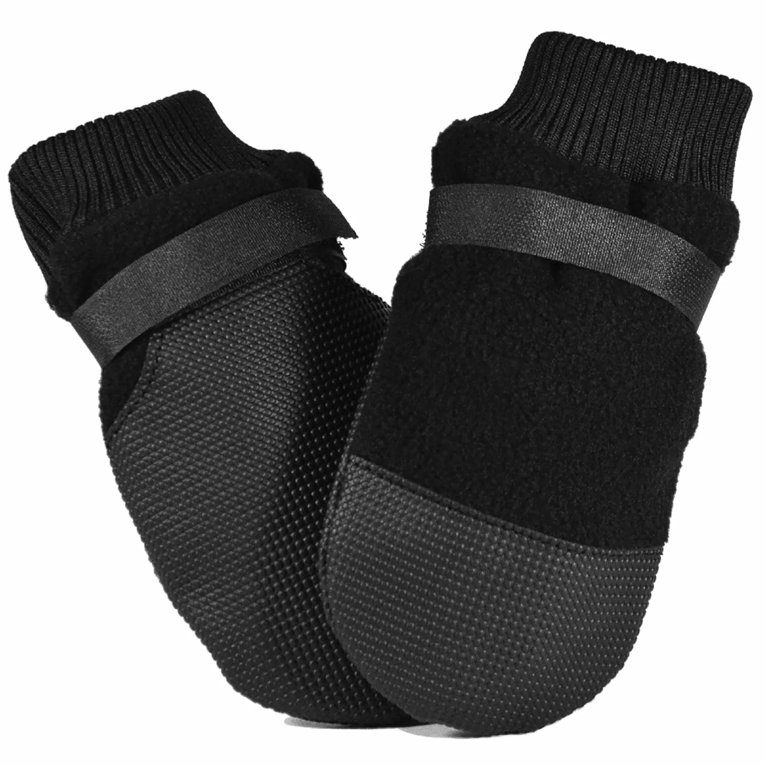 Muttluks Hott Doggers Dog Boots, Black, Set of 4, Medium