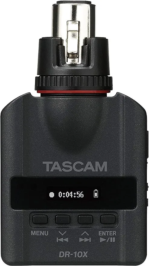 TASCAM Plug-On Micro Linear PCM Digital Recorder for XLR Microphones, Black (DR-10X)