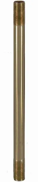 Solid Brass 1/8 IP Threaded Pipe (1/8 IP = 3/8" diameter) (22300U) - Antique Lamp Supply - Quality Lamp Parts Since 1952