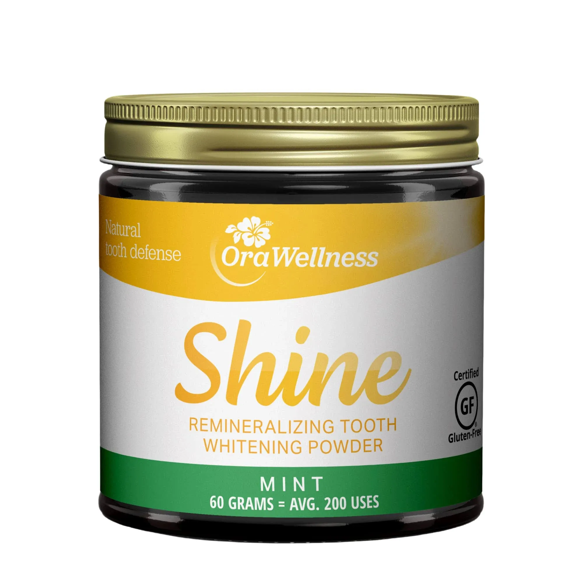 OraWellness Shine Remineralizing Tooth Powder with Hydroxyapatite, Natural Teeth Whitening Powder, Tooth Stain Remover and Polis