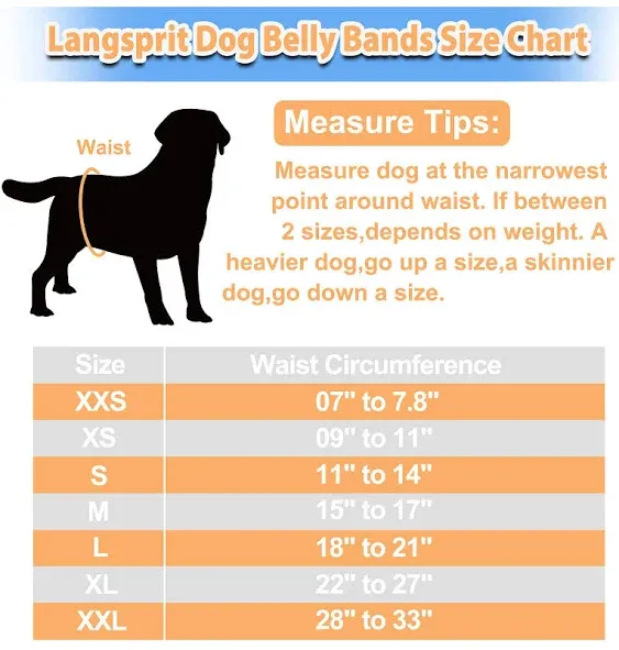 Langsprit Male Belly Bands for Dogs (Pack of 3) - High Absorbing Dog Wraps Male Washable - Reusable Male Dog Diapers (Sloth,Whale,Dinosaur, X-Large)