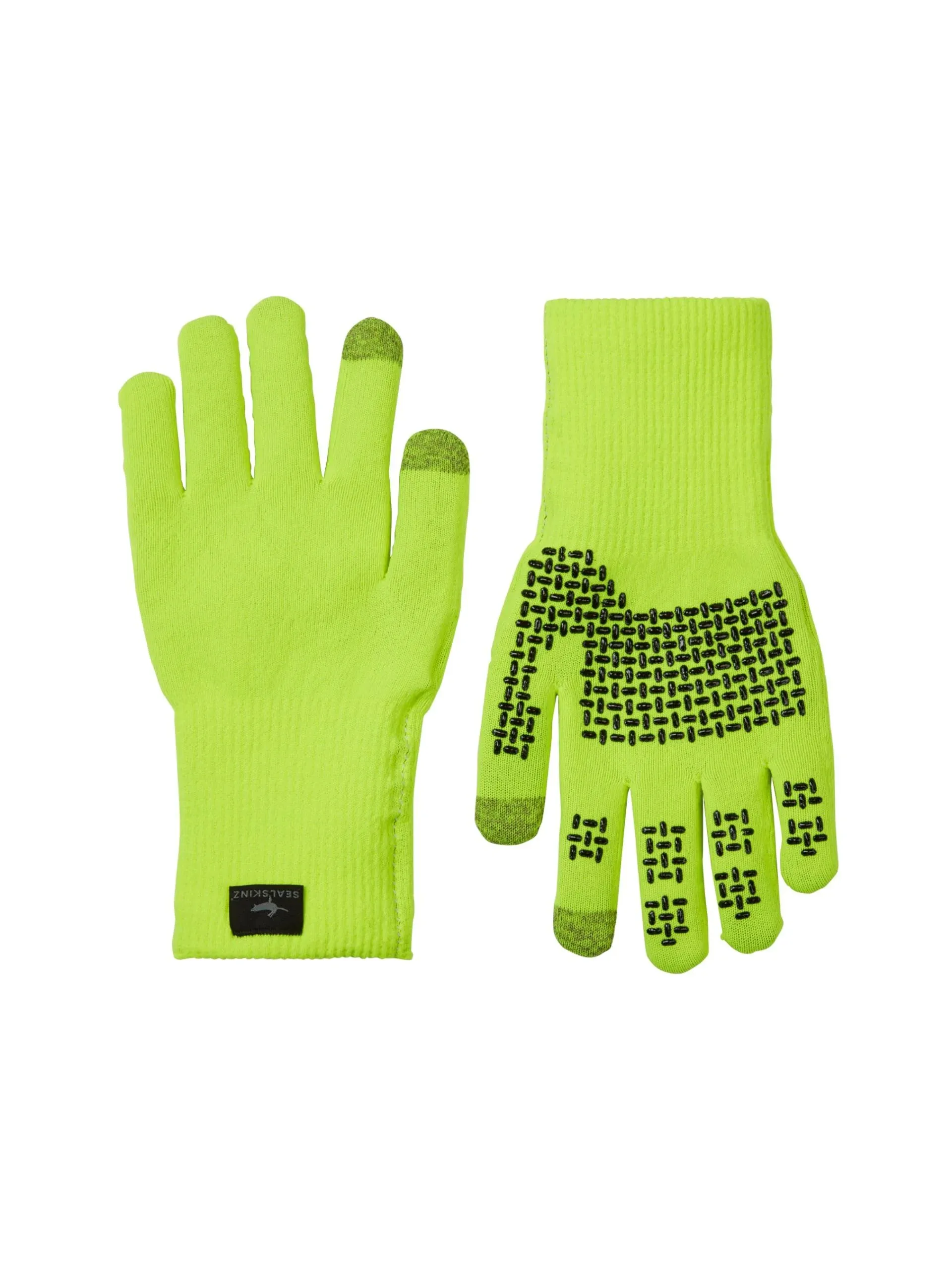 SealSkinz Waterproof All Weather Knit Glove - Neon Yellow, Full Finger, Small