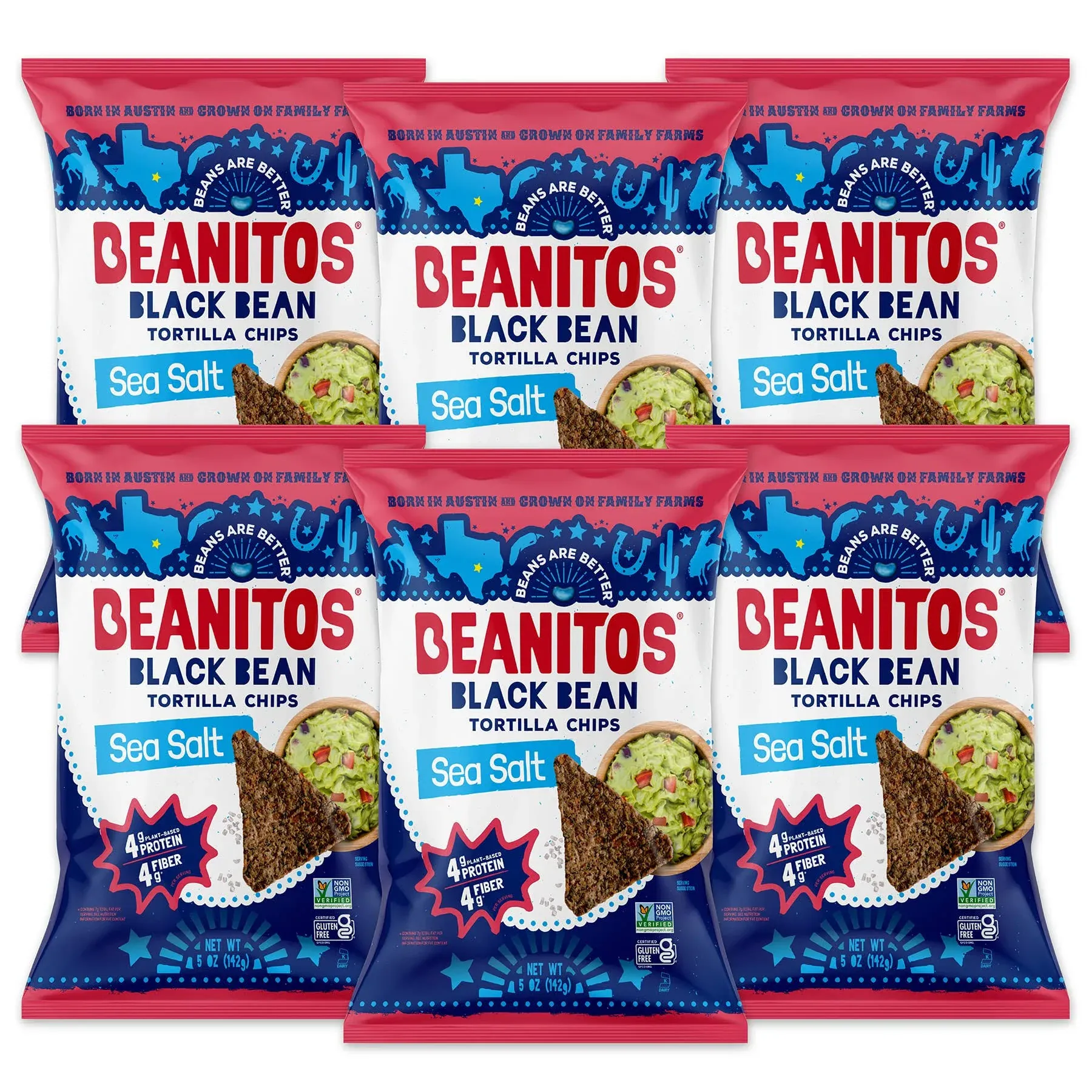 Beanitos Black Bean Chips - Original Sea Salt - 10 oz Bag - Black Bean Tortilla Chips - Vegan Snack with Good Source of Plant Protein and Fiber