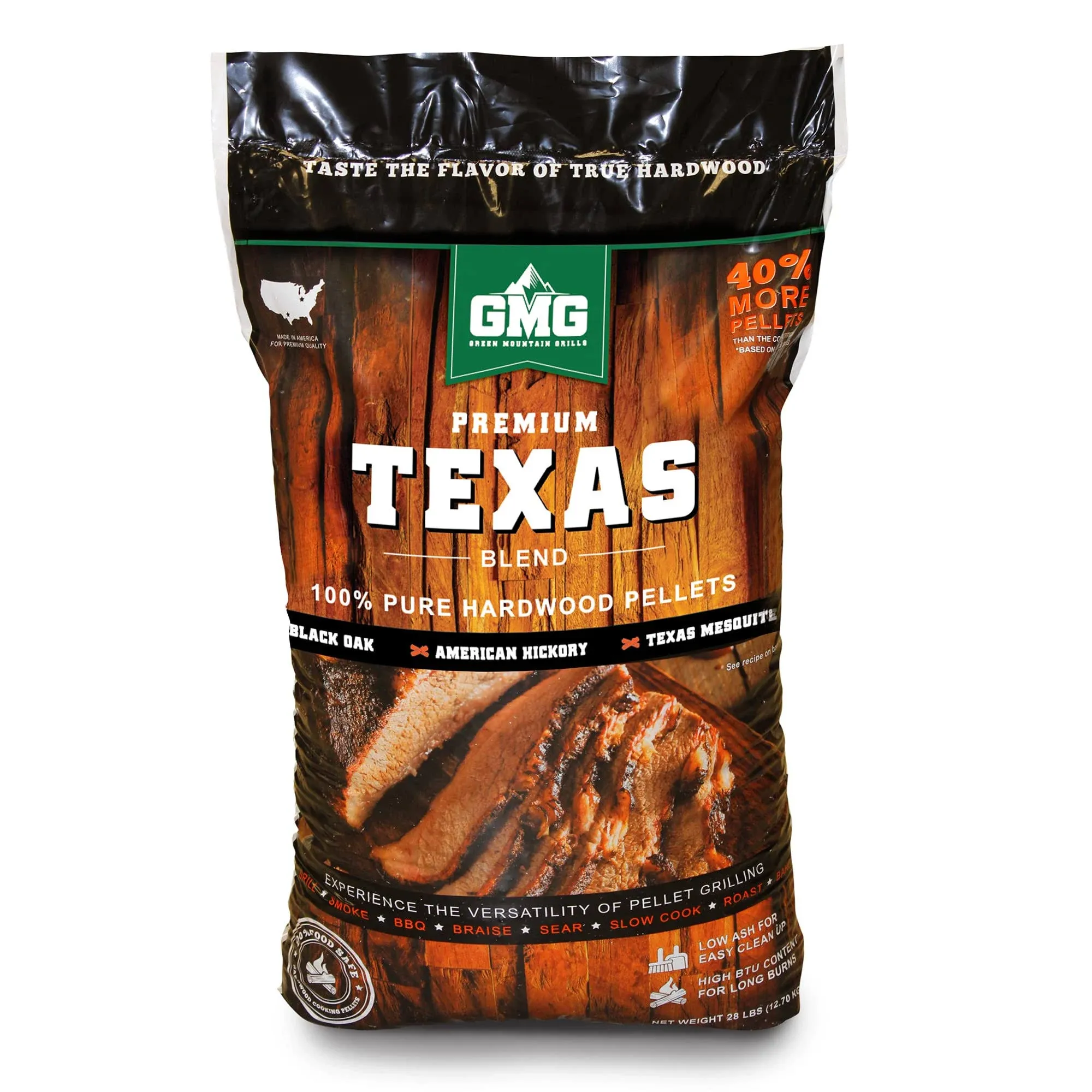 Premium Texas Blend Wood Grilling Pellets - 28lbs.