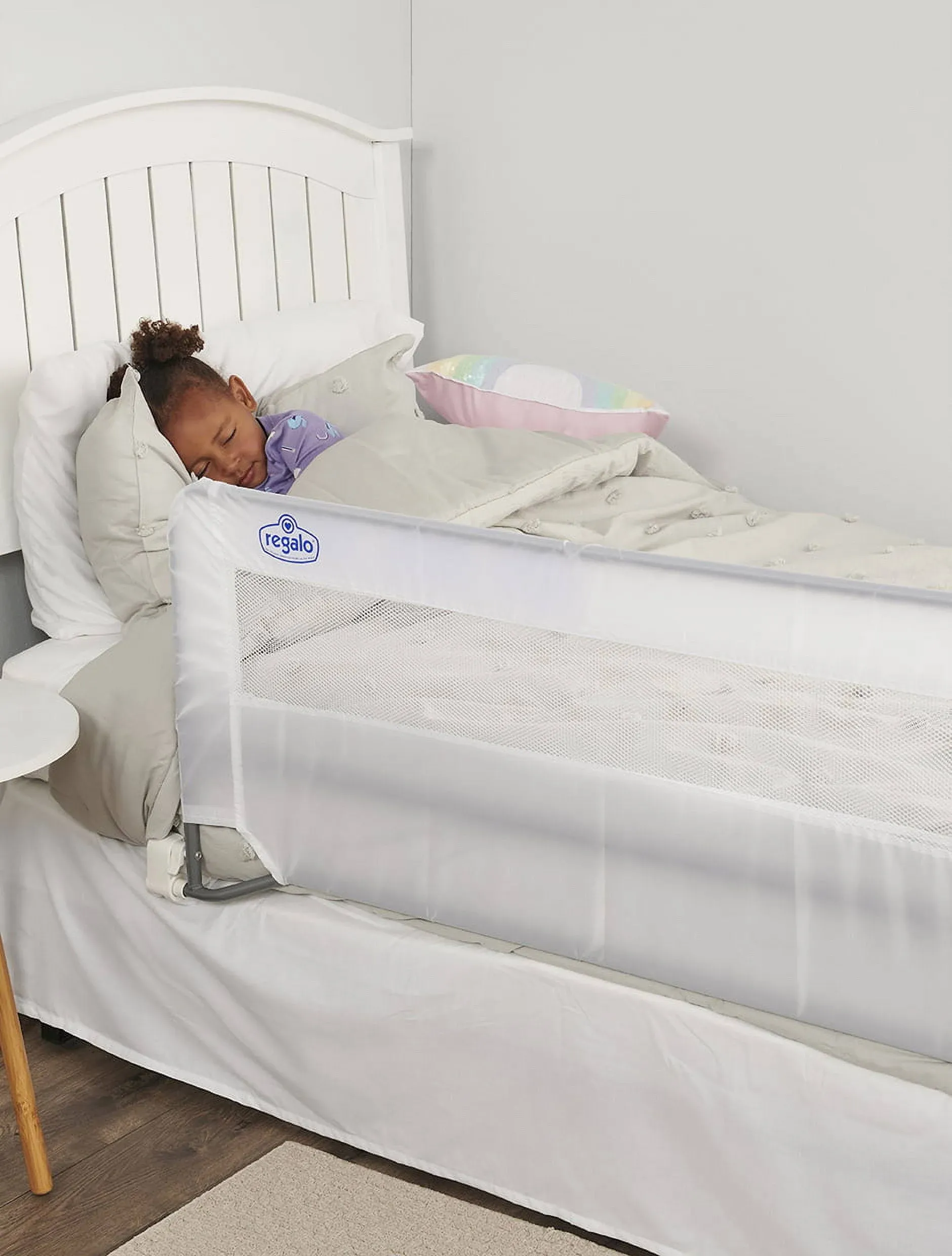 Regalo Guardian White Swing Down Portable Bed Rail, White